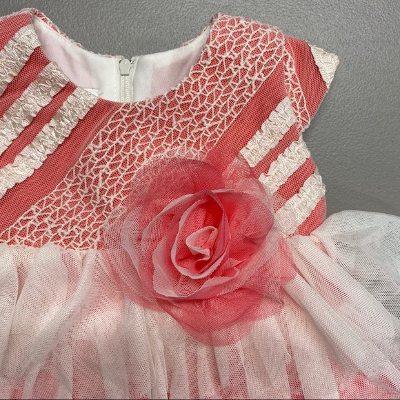 Isobella & Chloe Dress Easter Ruffle Pink White - Picture 2 of 5